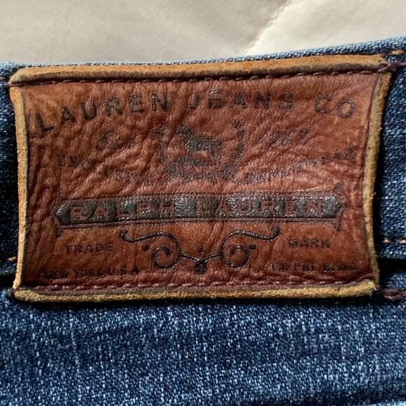 LAUREN JEANS CO Ralph Lauren Denim Cut Off Shorts 8 Blue Wash Distressed VGUC - Picture 4 of 6